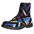 Black Triangle Galaxy Space Print Lace-Up Boots