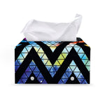 Black Triangle Galaxy Space Print Leather Tissue Box Cover