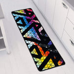 Black Triangle Galaxy Space Print Long Kitchen Mat