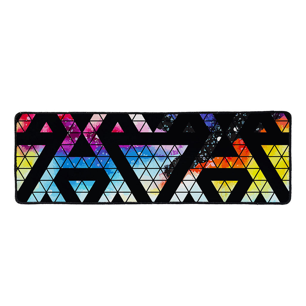 Black Triangle Galaxy Space Print Long Kitchen Mat