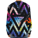Black Triangle Galaxy Space Print Long Sleeve Baseball Jersey