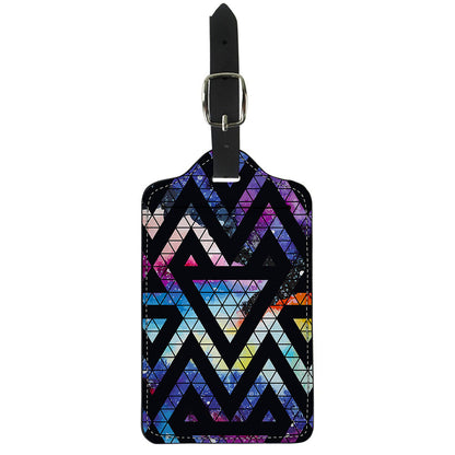 Black Triangle Galaxy Space Print Luggage Tag