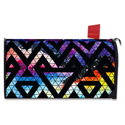 Black Triangle Galaxy Space Print Mailbox Cover