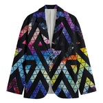 Black Triangle Galaxy Space Print Men's Blazer