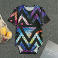 Black Triangle Galaxy Space Print Men's Bodysuit