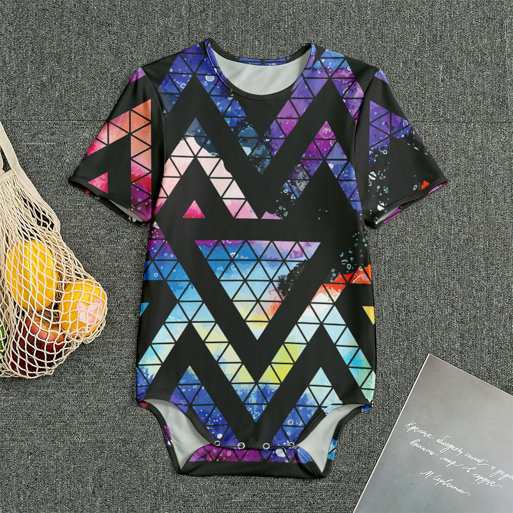 Black Triangle Galaxy Space Print Men's Bodysuit