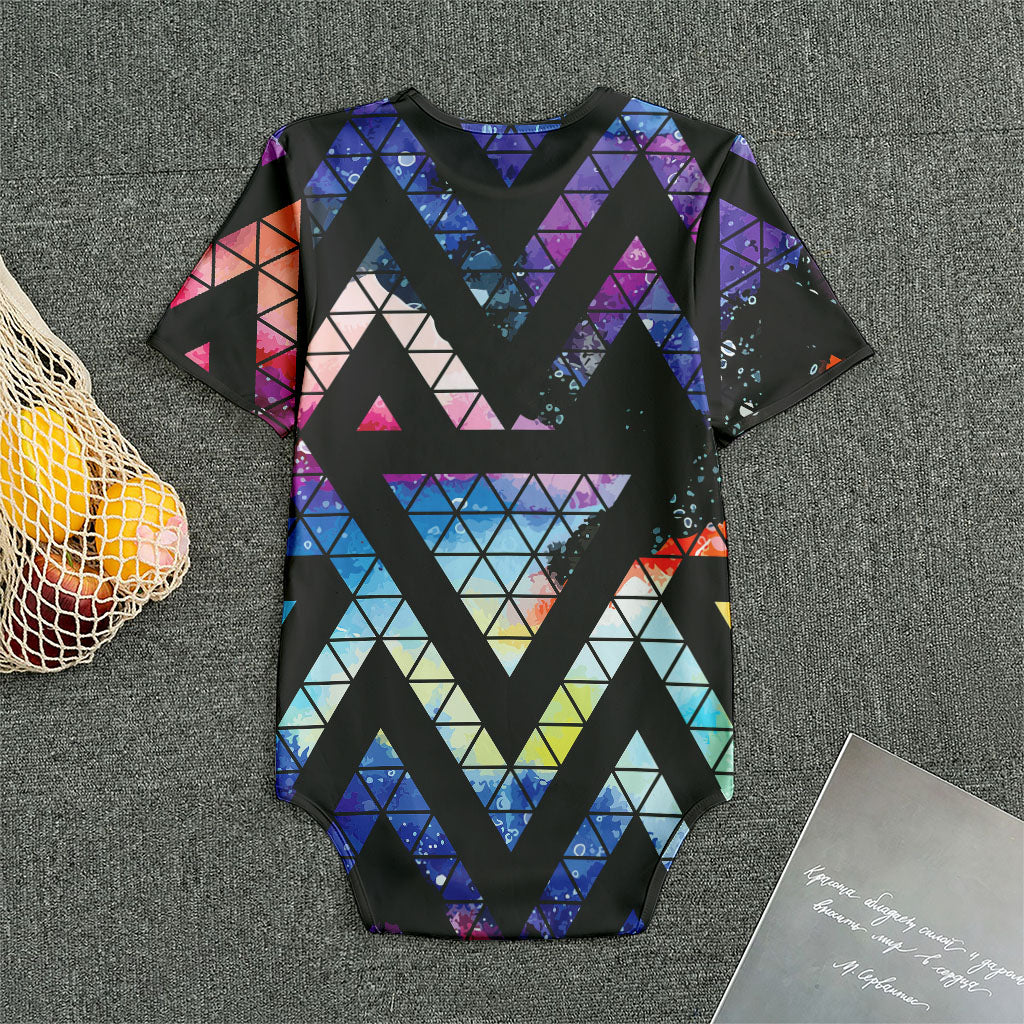 Black Triangle Galaxy Space Print Men's Bodysuit