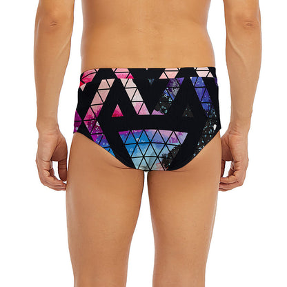 Black Triangle Galaxy Space Print Men's Briefs