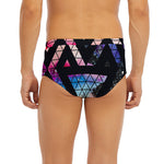 Black Triangle Galaxy Space Print Men's Briefs