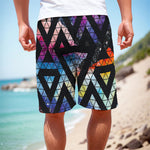 Black Triangle Galaxy Space Print Men's Cargo Shorts