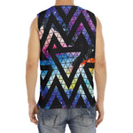 Black Triangle Galaxy Space Print Men's Fitness Tank Top