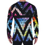 Black Triangle Galaxy Space Print Men's Long Sleeve T-Shirt