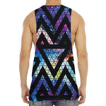 Black Triangle Galaxy Space Print Men's Muscle Tank Top