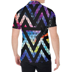 Black Triangle Galaxy Space Print Men's Shirt