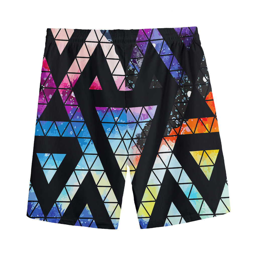 Black Triangle Galaxy Space Print Men's Sports Shorts