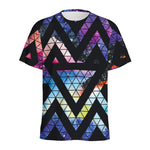 Black Triangle Galaxy Space Print Men's Sports T-Shirt