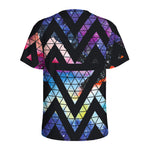 Black Triangle Galaxy Space Print Men's Sports T-Shirt