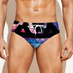 Black Triangle Galaxy Space Print Men's Swim Briefs