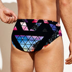 Black Triangle Galaxy Space Print Men's Swim Briefs
