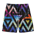 Black Triangle Galaxy Space Print Men's Swim Trunks