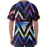 Black Triangle Galaxy Space Print Men's Velvet T-Shirt