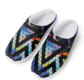 Black Triangle Galaxy Space Print Mesh Casual Shoes