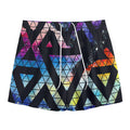 Black Triangle Galaxy Space Print Mesh Shorts