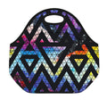 Black Triangle Galaxy Space Print Neoprene Lunch Bag