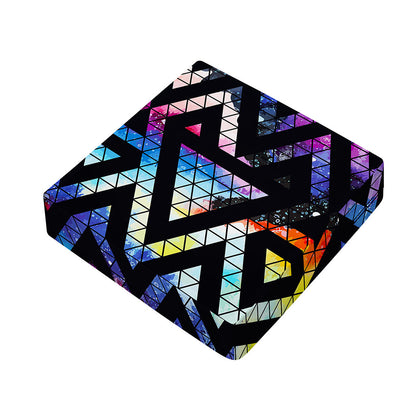 Black Triangle Galaxy Space Print Outdoor Seat Cushion Cover