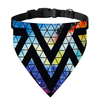 Black Triangle Galaxy Space Print Over The Collar Dog Bandana