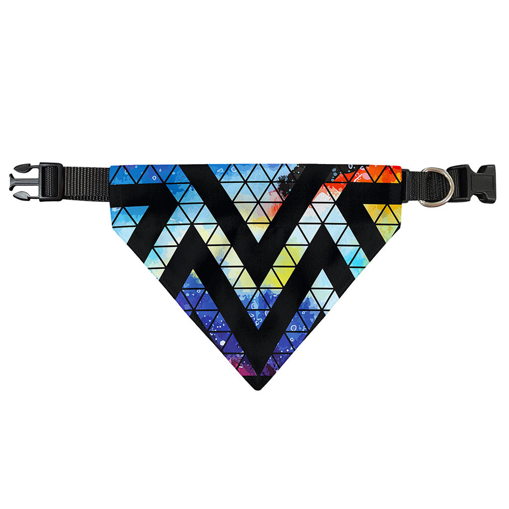 Black Triangle Galaxy Space Print Over The Collar Dog Bandana