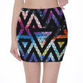 Black Triangle Galaxy Space Print Pencil Mini Skirt
