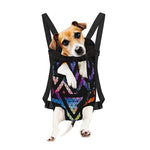 Black Triangle Galaxy Space Print Pet Carrier Backpack