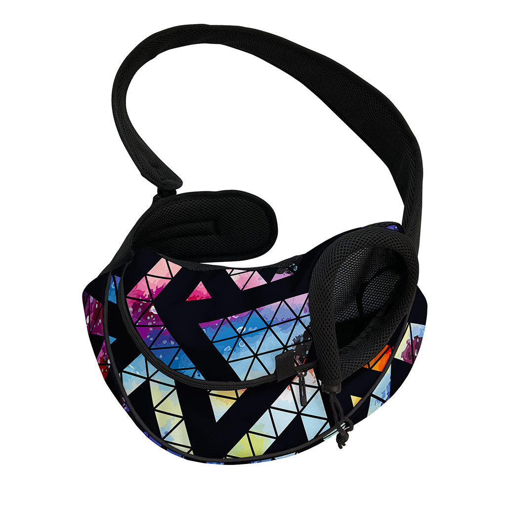 Black Triangle Galaxy Space Print Pet Sling Carrier