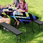 Black Triangle Galaxy Space Print Picnic Table Cover