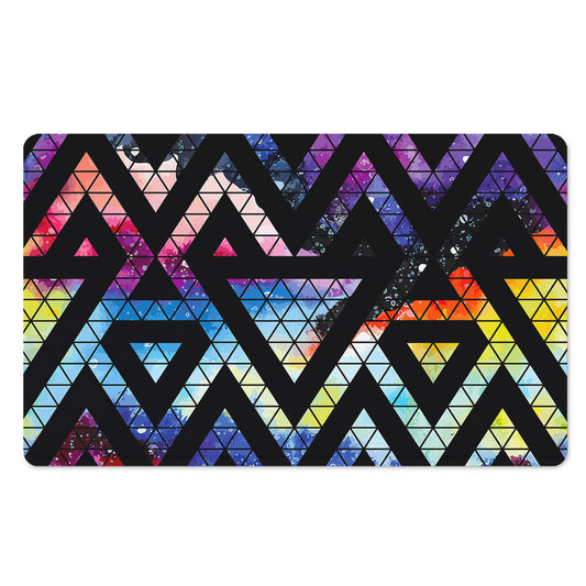 Black Triangle Galaxy Space Print Polyester Doormat