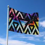 Black Triangle Galaxy Space Print Polyester Flag