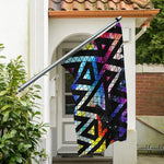 Black Triangle Galaxy Space Print Polyester Flag