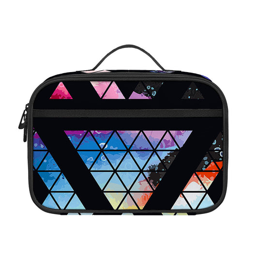 Black Triangle Galaxy Space Print Portable Lunch Bag