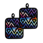 Black Triangle Galaxy Space Print Pot Holders