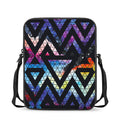 Black Triangle Galaxy Space Print Rectangular Crossbody Bag