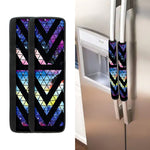 Black Triangle Galaxy Space Print Refrigerator Handle Covers