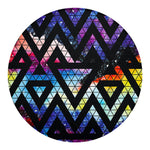 Black Triangle Galaxy Space Print Round Blanket