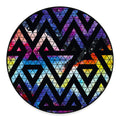 Black Triangle Galaxy Space Print Round Floor Mat