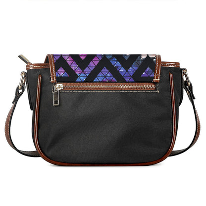 Black Triangle Galaxy Space Print Saddle Bag