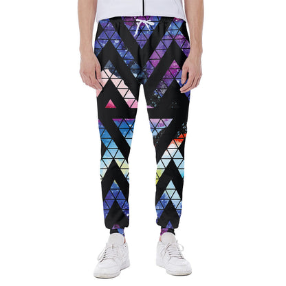 Black Triangle Galaxy Space Print Scuba Joggers