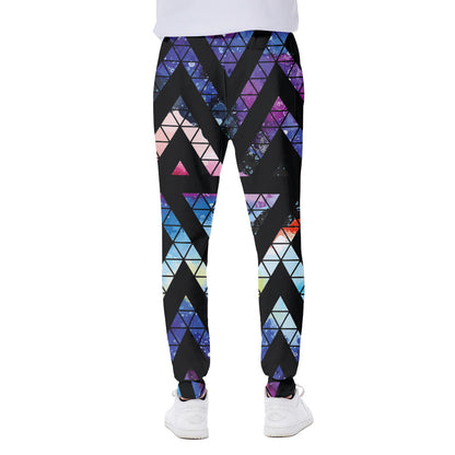 Black Triangle Galaxy Space Print Scuba Joggers