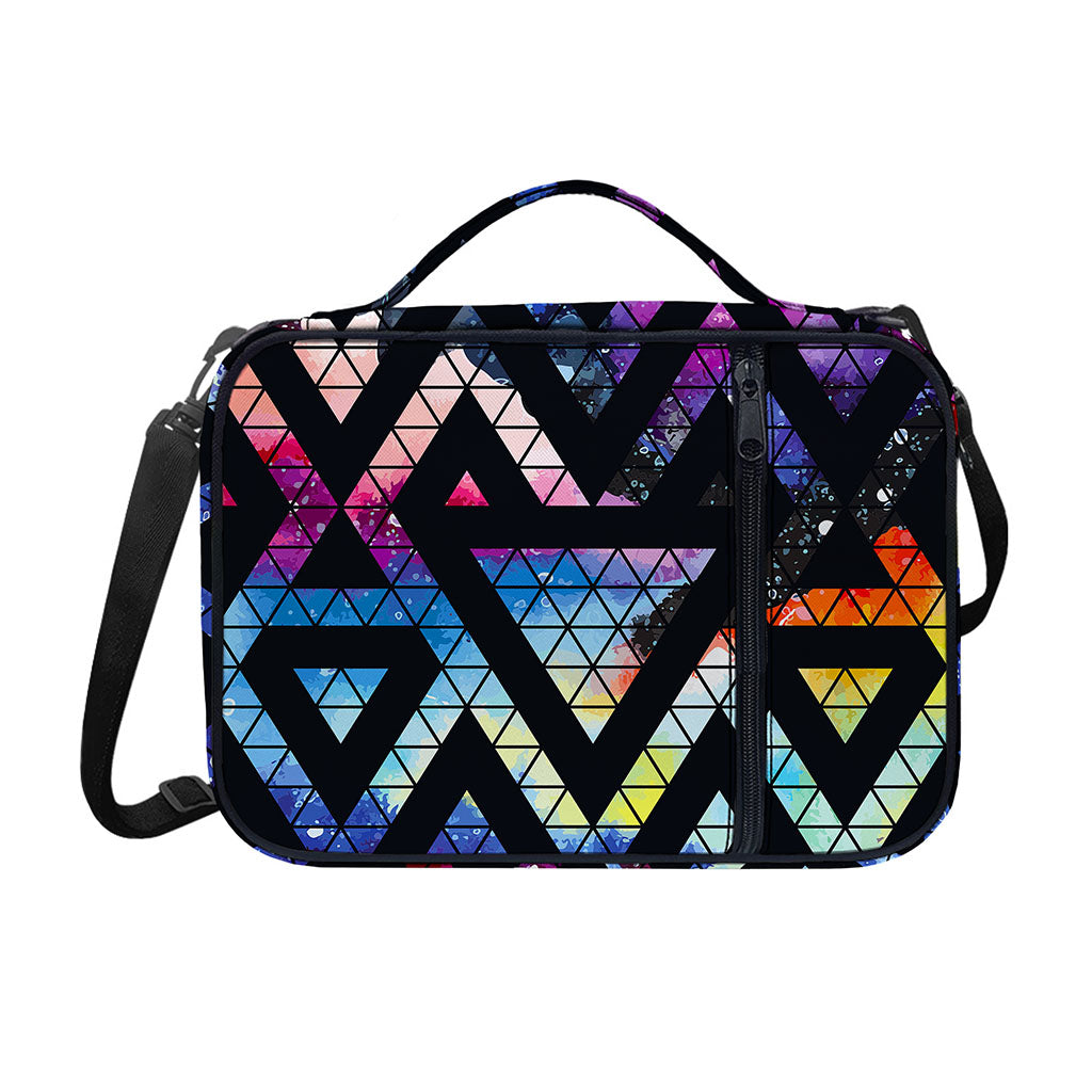 Black Triangle Galaxy Space Print Shoulder Strap Bible Bag