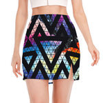Black Triangle Galaxy Space Print Side Slit Mini Skirt