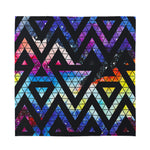Black Triangle Galaxy Space Print Silk Bandana